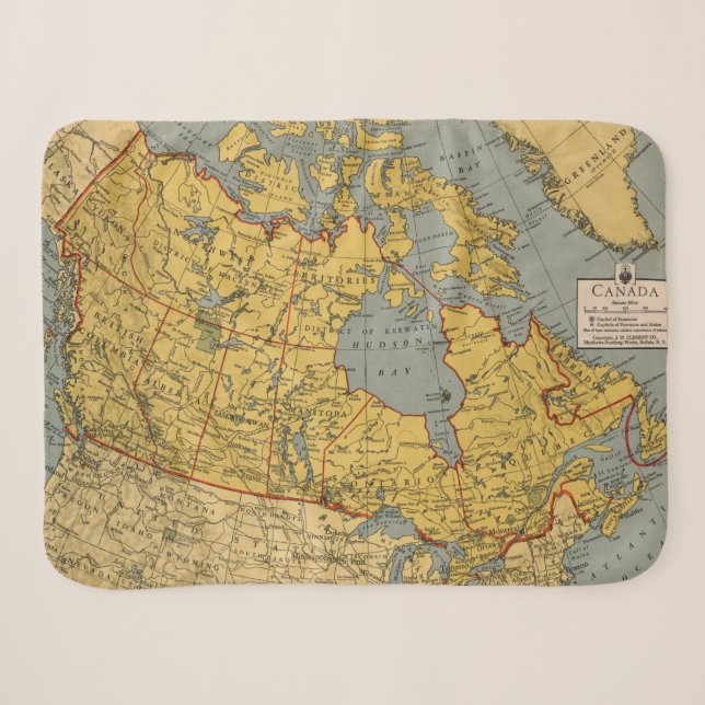 Couverture Sherpa Carte antique du Canada (Devant (Horizontal))
