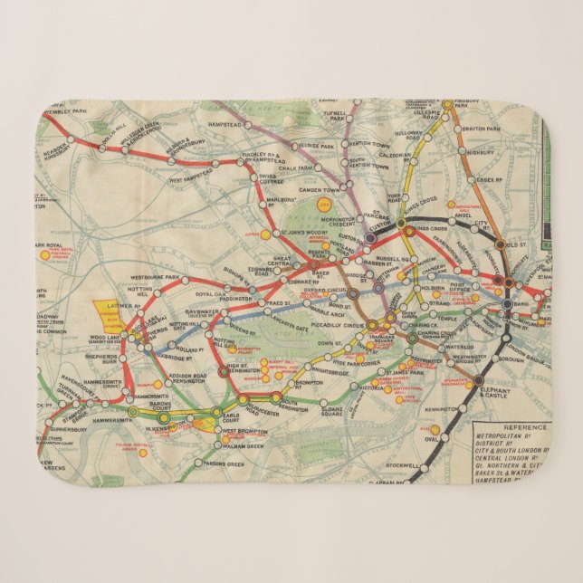 Couverture Sherpa Carte de chemins de fer au fond de Londres (Devant (Horizontal))