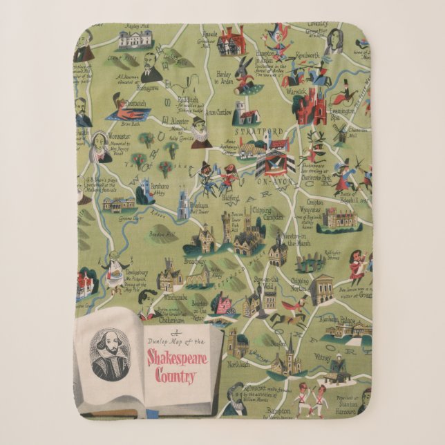 Couverture Sherpa Carte de Dunlop de pays de Shakespeare, Angleterre (Devant)