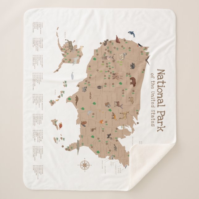 Couverture Sherpa Carte du parc national Adventure Woodland Nursery (Devant)