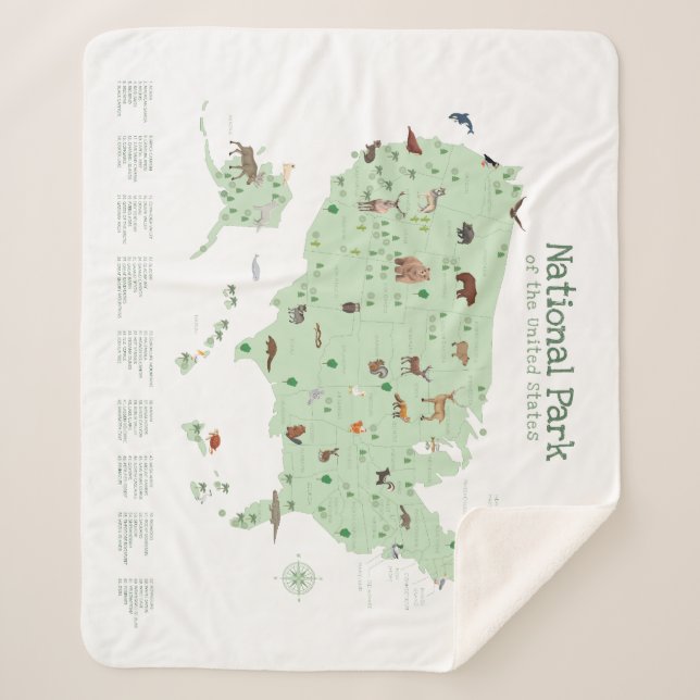 Couverture Sherpa Carte du parc national Adventure Woodland Nursery (Devant)