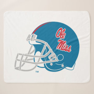 Couverture Sherpa Casque Ole Miss Football   Bleu clair