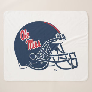 Couverture Sherpa Casque Ole Miss Football   bleu foncé
