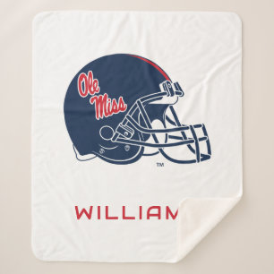 Couverture Sherpa Casque Ole Miss Football   bleu foncé
