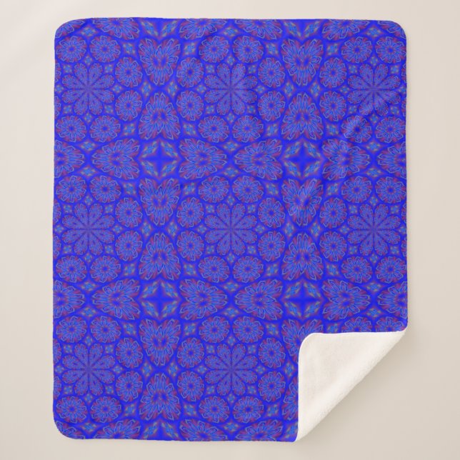 Couverture Sherpa Casquette Sherpa bleu et violet classique (Devant)