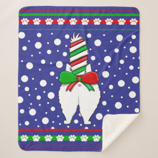 Couverture Sherpa Cat Butt Christmas Green