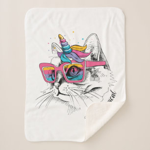 Couverture Sherpa Caticorn ainsi Meowgical