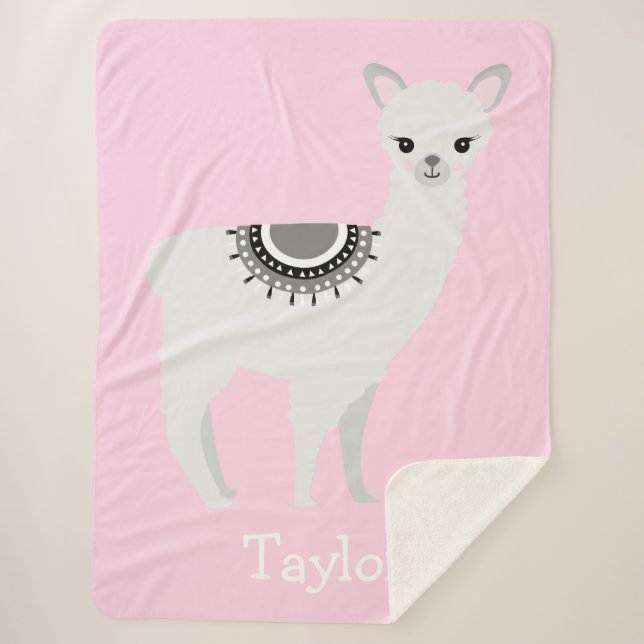 Couverture Sherpa "Cendly Llama Dreams" Blanket Sherpa personnalisée (Devant)