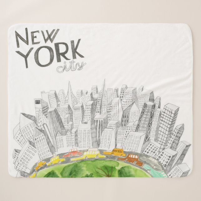 Couverture Sherpa Central Park et collage de New York City (Devant (Horizontal))