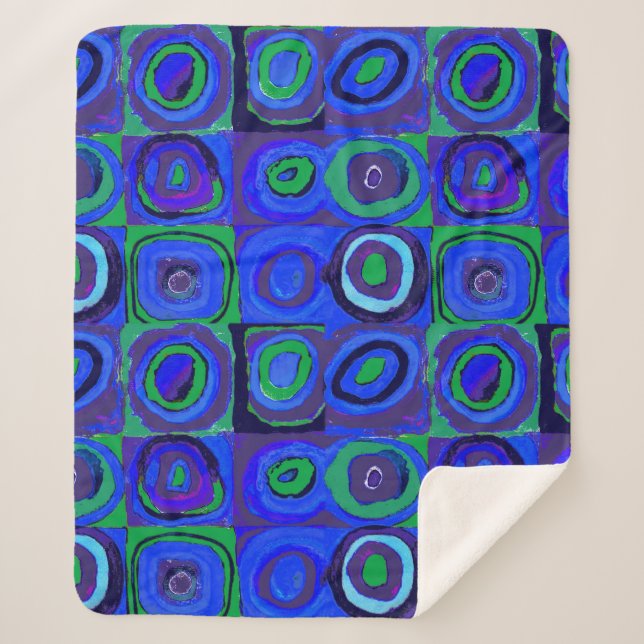 Couverture Sherpa Cercle Carré Kandinsky Farbstudie Blue Quadrate (Devant)