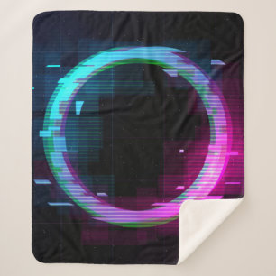 Couverture Sherpa Cercle de jachère à ondes vapeur Synthwave avec b