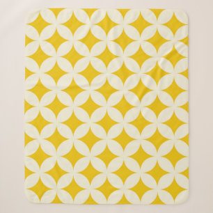 Couverture Sherpa Cercle géométrique forme un ecru motif transparent