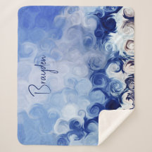 Cercles Abstraits bleus personnalisés Sherpa Blank