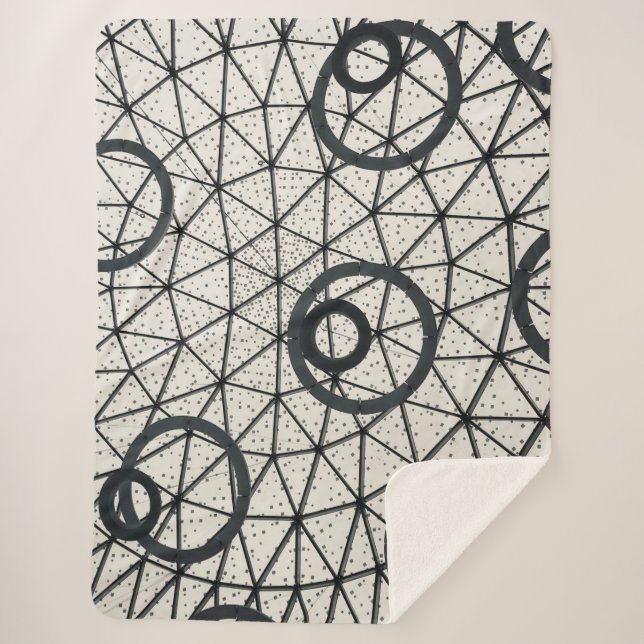 Couverture Sherpa Cercles Abstraits noirs et blancs (Devant)