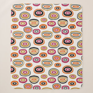 Couverture Sherpa cercles colorés, art abstrait géométrique
