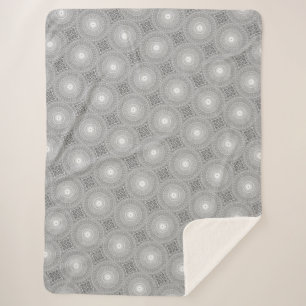 Couverture Sherpa Cercles gris tourbillon motif