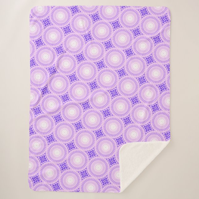 Couverture Sherpa Cercles violets lumineux motif (Devant)