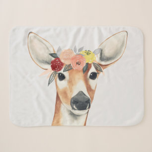 Couverture Sherpa Cerfs communs de forestier de couronne de fleur