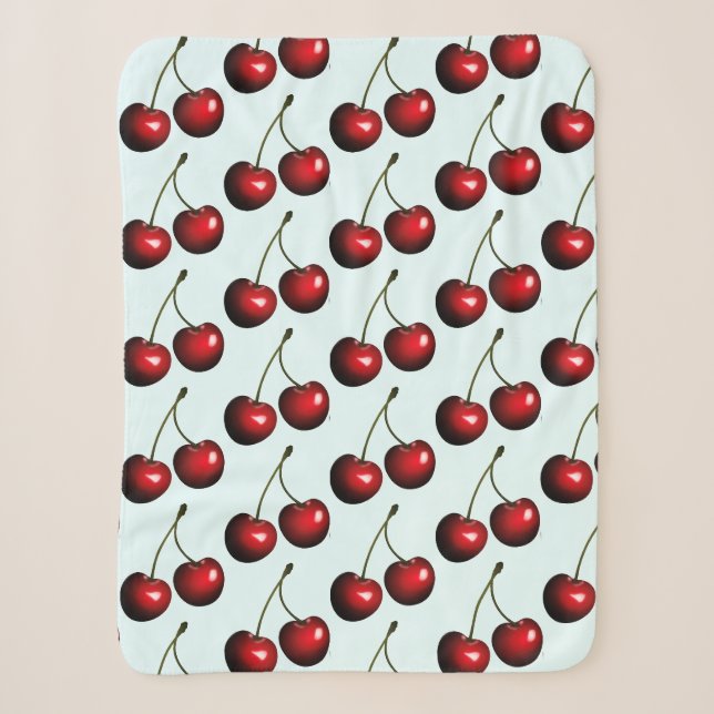 Couverture Sherpa Cerises Rouges (Devant)