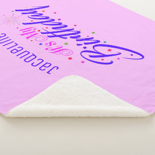 Couverture Sherpa C'est mon anniversaire sur PINK