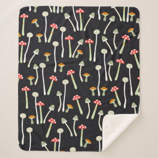 Couverture Sherpa champignons, automne, motif