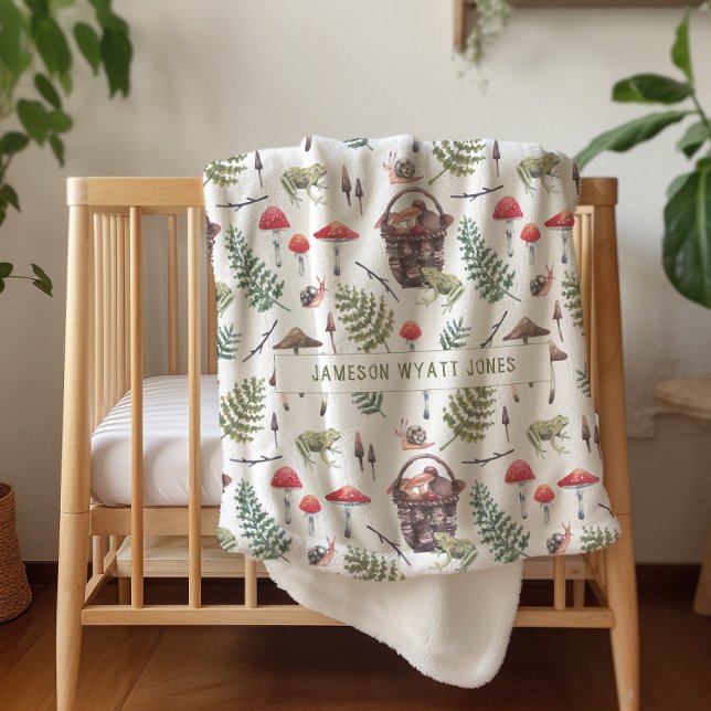 Couverture Sherpa Champignons d'automne mignons | Illustrations d'aq (Créateur téléchargé)