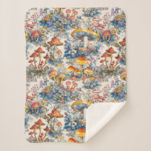 Champignons mystiques en Toile De Jouy