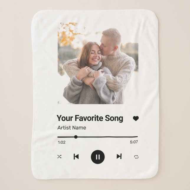 Couverture Sherpa Chanson Personnalisée Chanson Favorite Chanson Une (Devant)