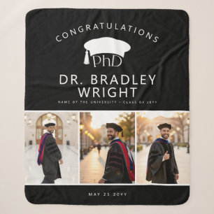 Couverture Sherpa Chapeau de doctorat PhD personnalisé Diplômé du do