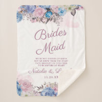 Charme parisien Bleu & Rose Floral Bridesmaid Quot