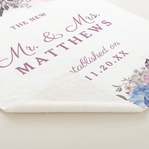 Couverture Sherpa Charme parisien Floral Le Nouveau Mr. & Mme Newlyw