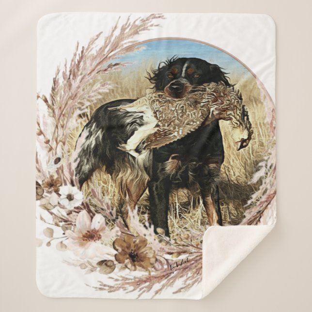 Couverture Sherpa Chasse à la bécasse avec Bretagne Spaniel (Devant)