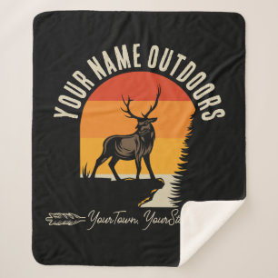 Couverture Sherpa Chasse AJOUTER LE NOM À L'Extérieur Deer Elk Wilde