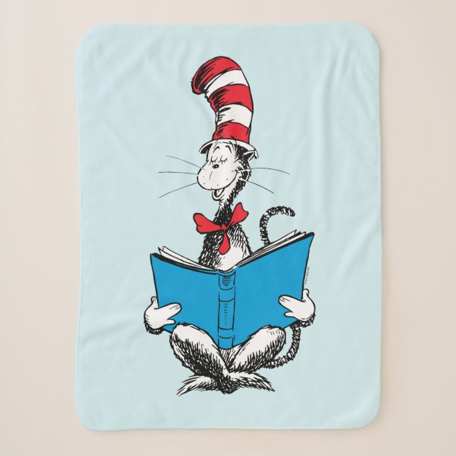 Couverture Sherpa Chat dans le chapeau en lecture (Devant)