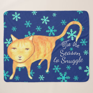 Couverture Sherpa Chat de Noël Warm Fuzzies & Winter Flurries