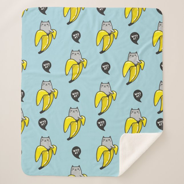 Couverture Sherpa Chat en banane (Devant)
