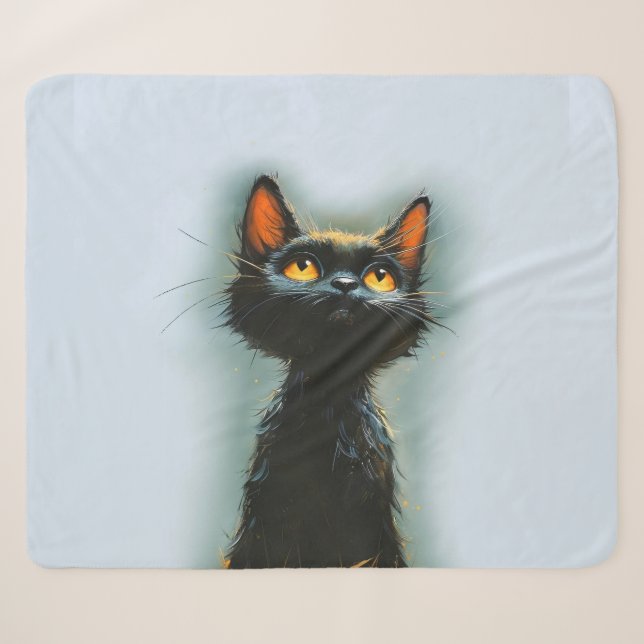 Couverture Sherpa Chat noir enchanté (Devant (Horizontal))