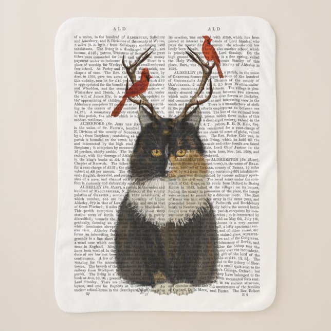Couverture Sherpa Chat Tortoiseshell avec Antlers et Red Birds (Devant)