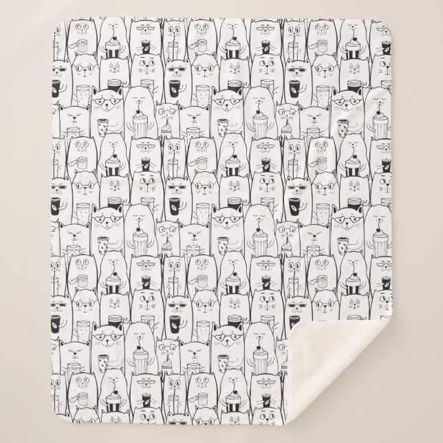 Couverture Sherpa Chats adorables (Devant)