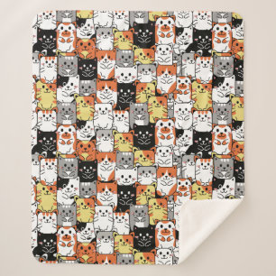 Couverture Sherpa Chats mignons