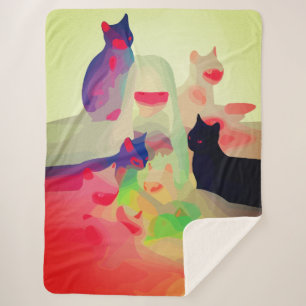 Couverture Sherpa Chats mystiques et esprits – Art anime abstrait vi