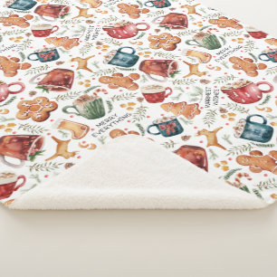 Couverture Sherpa Chaud cacao pain d'épices Cookies Noël rustique