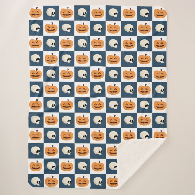 Couverture Sherpa Checks de Skulls et Pumkins (Devant)