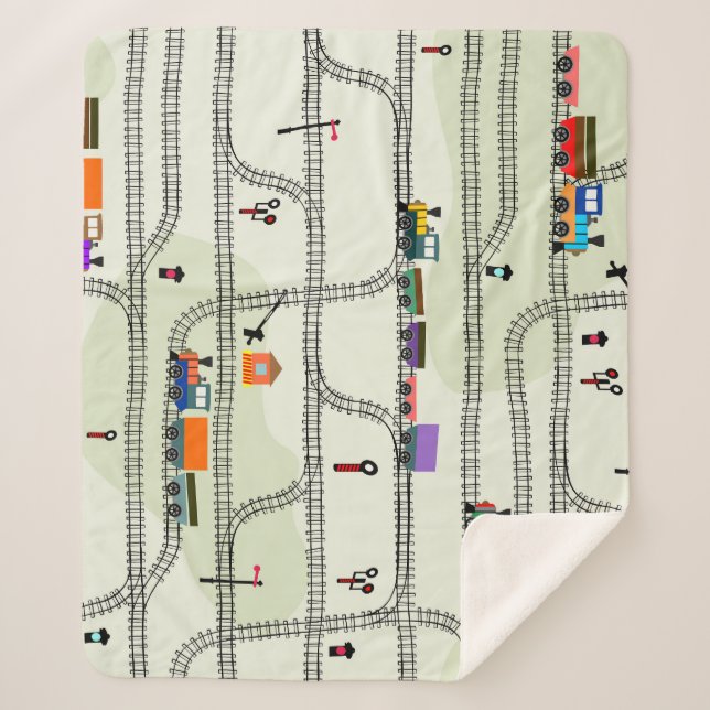 Couverture Sherpa Chemin de fer pour enfants : Funny Motif sans cout (Devant)