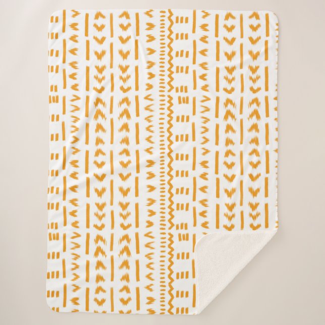 Couverture Sherpa Chemins De Motif Africain En Toile De Soleil En Bl (Devant)