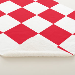 Couverture Sherpa Chequeurs croates rouges modernes
