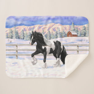 Couverture Sherpa Cheval d'attelage de la bandelette tzigane noire d