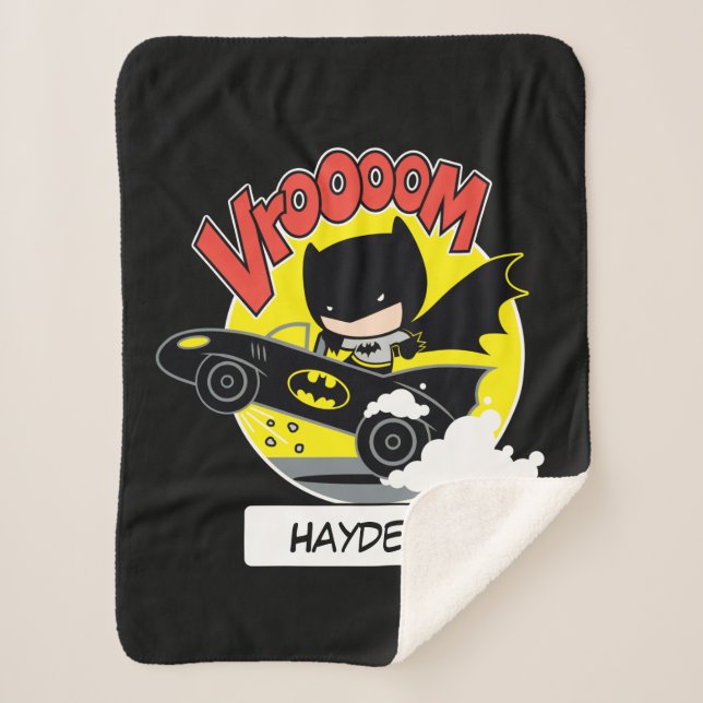 Couverture Sherpa Chibi Batman Dans Le Batmobile (Devant)