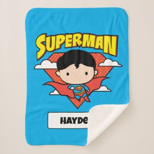 Couverture Sherpa Chibi Superman Polka Dot Shield et nom