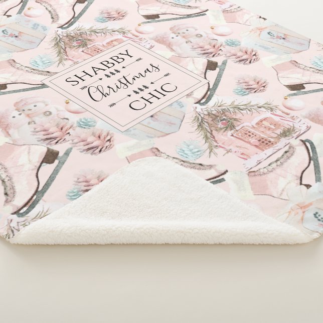 Couverture Sherpa Chic chic chic chic Motif de Noël (3/4)
